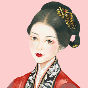 古风红衣女子典雅扮相