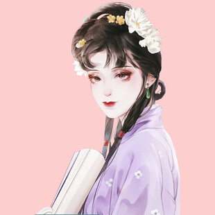 古风佳人持书卷