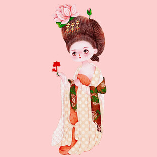 唐代仕女形象插画