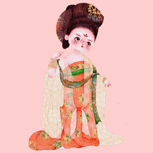 唐代仕女形象插画