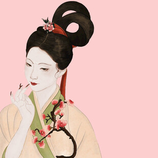 古风美人簪花图