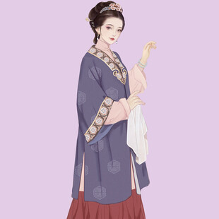 古典汉服女子优雅姿态