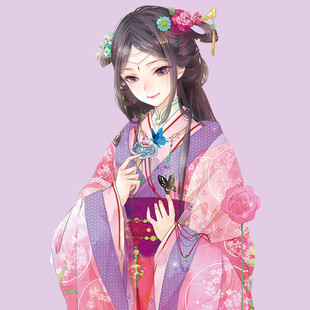 古风汉服少女手持书卷