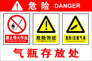 气瓶存放处安全警示标识