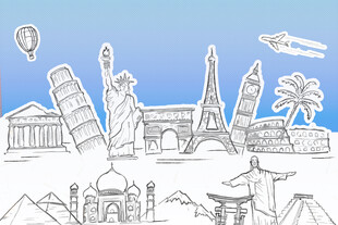 世界著名建筑线描图