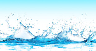蓝色水花飞溅 