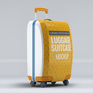 黄色行李箱样机展示