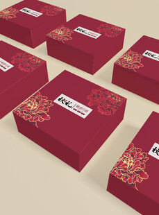 红色精美礼盒展示