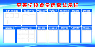 学校食堂信息公示栏
