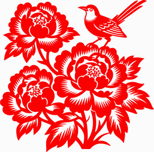 剪纸花鸟图案