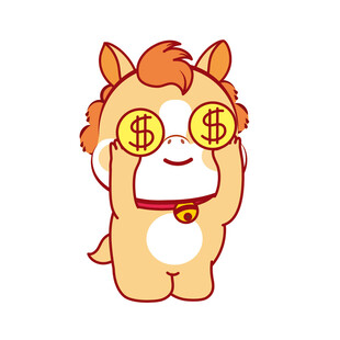 萌态小马举金币超可爱