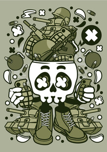 骷髅朋克风潮流插画元素