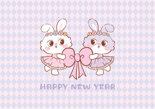 新年可爱兔子卡通形象