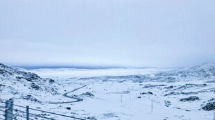 冬日雪景中的开阔雪地