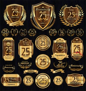 25周年庆典金色徽章集合