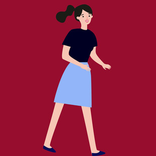 行走的时尚女性
