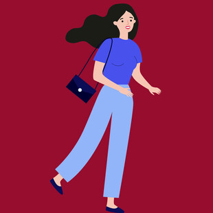 行走的时尚女性