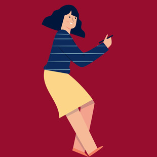 跳舞的时尚女性