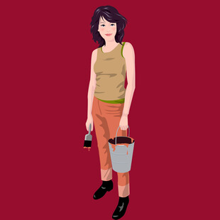 提桶女孩形象设计