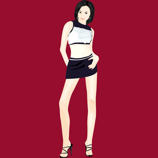 时尚短裙美女模特展示