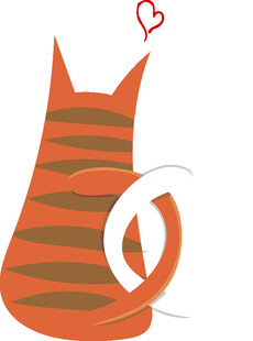 可爱条纹猫背影