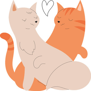 甜蜜依偎的两只猫咪