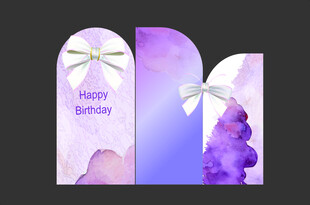 紫色唯美生日订婚背景板氛围布置