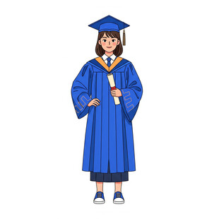 身着学士服的微笑毕业生