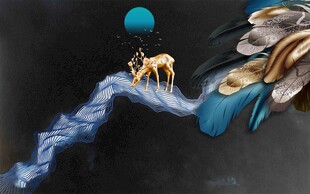 梦幻动物跨水之奇幻场景