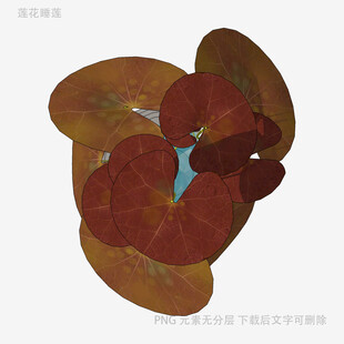 深红枯叶艺术插画