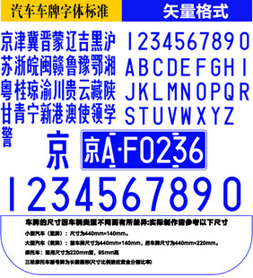 汽车车牌矢量模板
