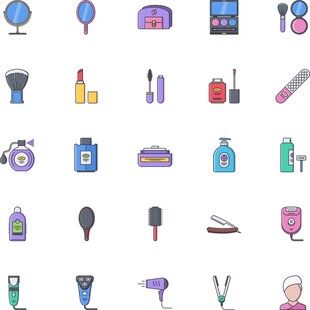 美容美发工具图标 