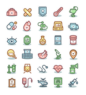 医疗相关彩色图标 