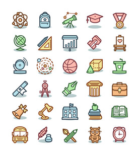 创意学习与生活图标 