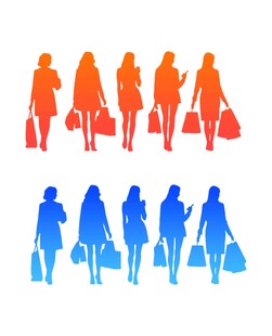 购物女性剪影