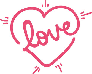 爱心图案中的手写love