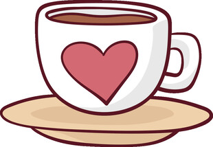 爱心咖啡杯插画