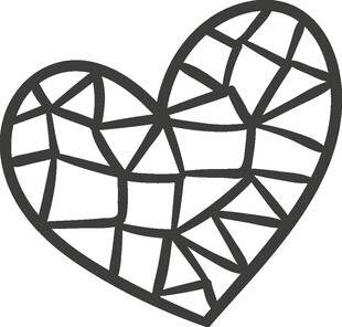 心形几何线条图案