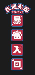 欢迎光临复古风指示牌