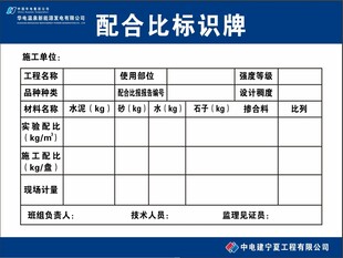 配合比标识牌