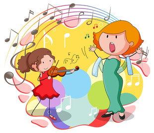 卡通音乐插图