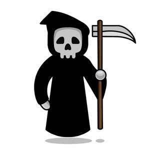 卡通形象死神手持镰刀