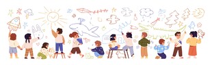 儿童手绘涂鸦插图 