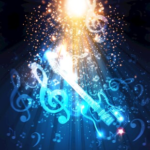 梦幻炫光音乐元素背景图
