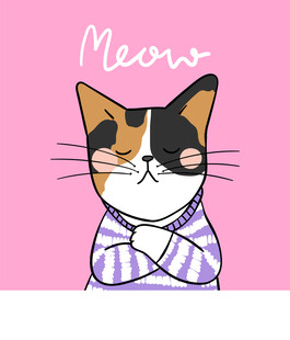 穿条纹衣的可爱猫咪