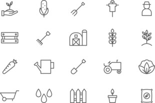 园艺工具图标 