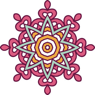 彩色曼陀罗花纹图案