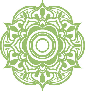 绿色曼陀罗花纹图案