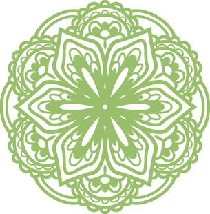 绿色曼陀罗花纹饰图案