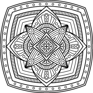 黑白曼陀罗图案装饰画